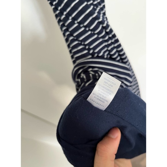 Marine Layer Lexi Rib Daytime Midi Dress Bodycon Navy White Stripe Size medium - Picture 5 of 7